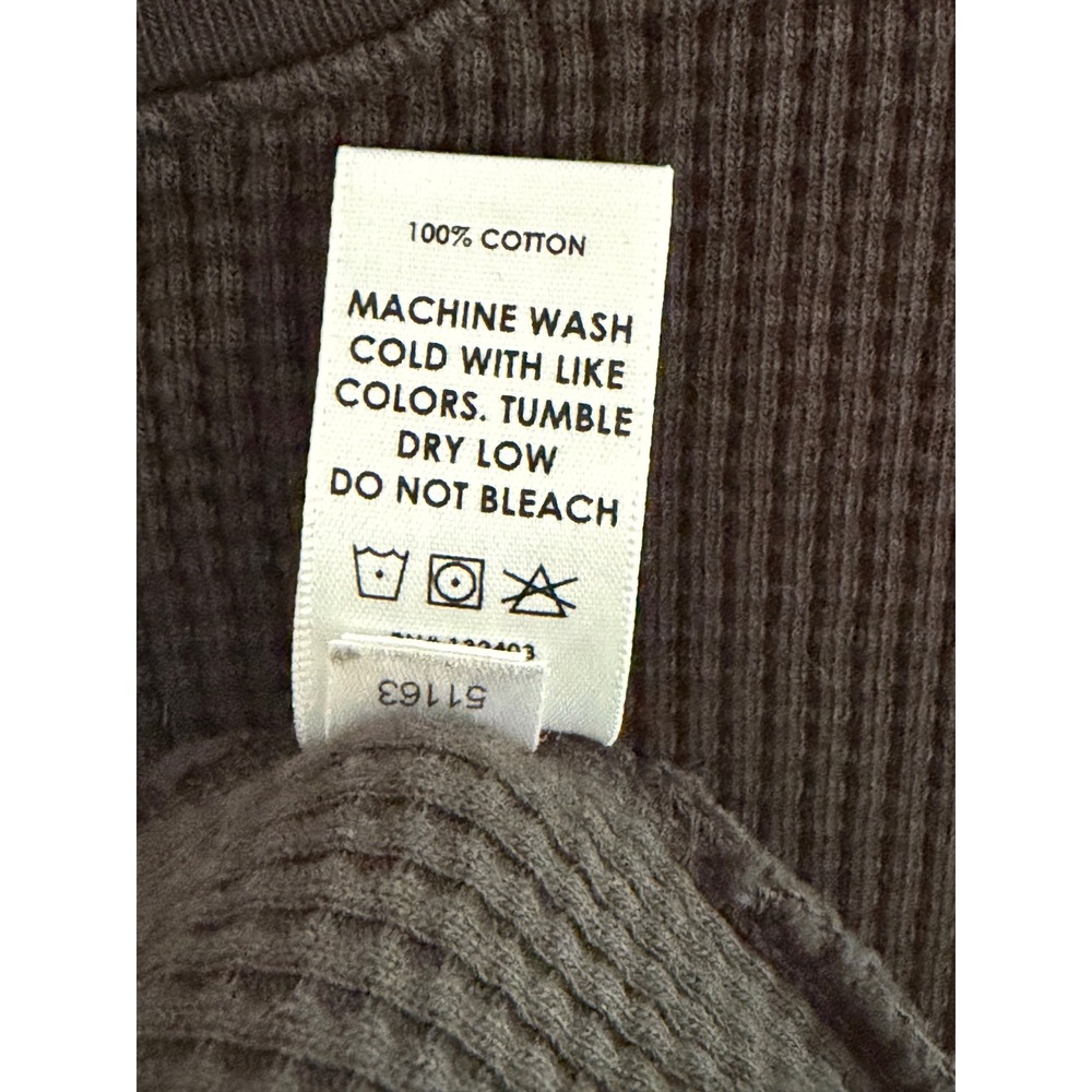Cotton Citizen Thermal Top Women Grey Distressed Waffle Knit Long Sleeve XS - Picture 5 of 7
